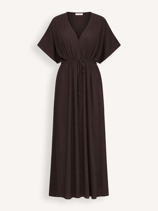 long twill dress Viscose maxi jurk