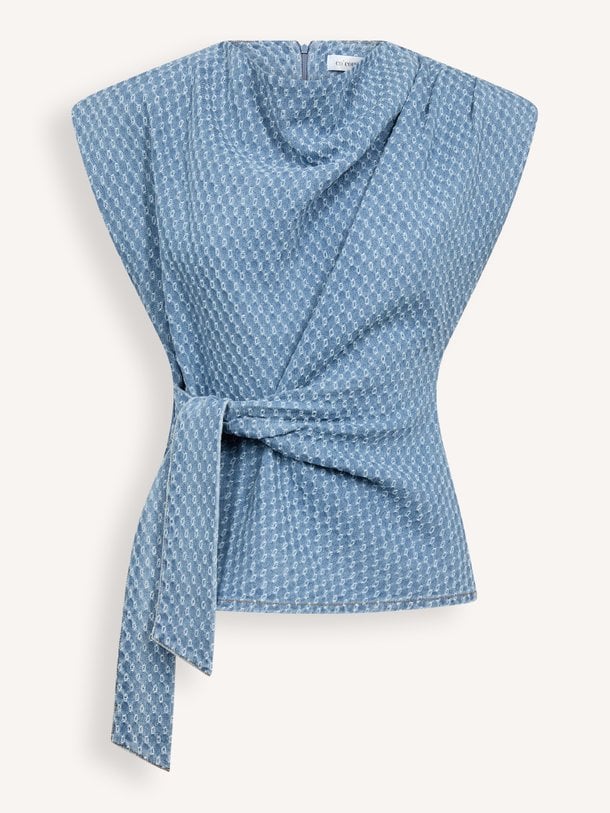 AntoCC Denim Pleat Top Anto, katoenmix top