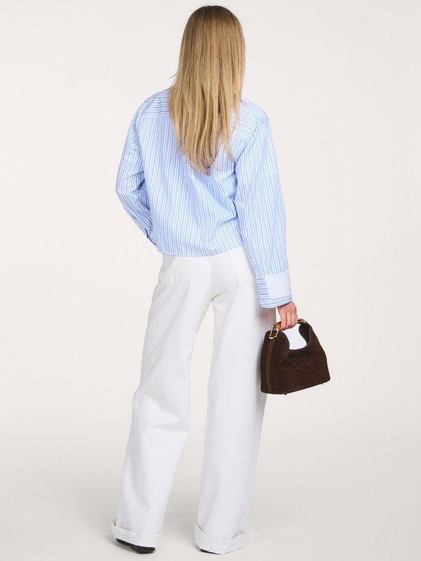 VougeCC Cuff Shirt Katoenmix gestreepte blouse
