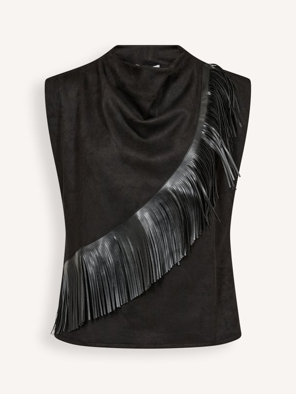 Bobbie, jersey top met franjes