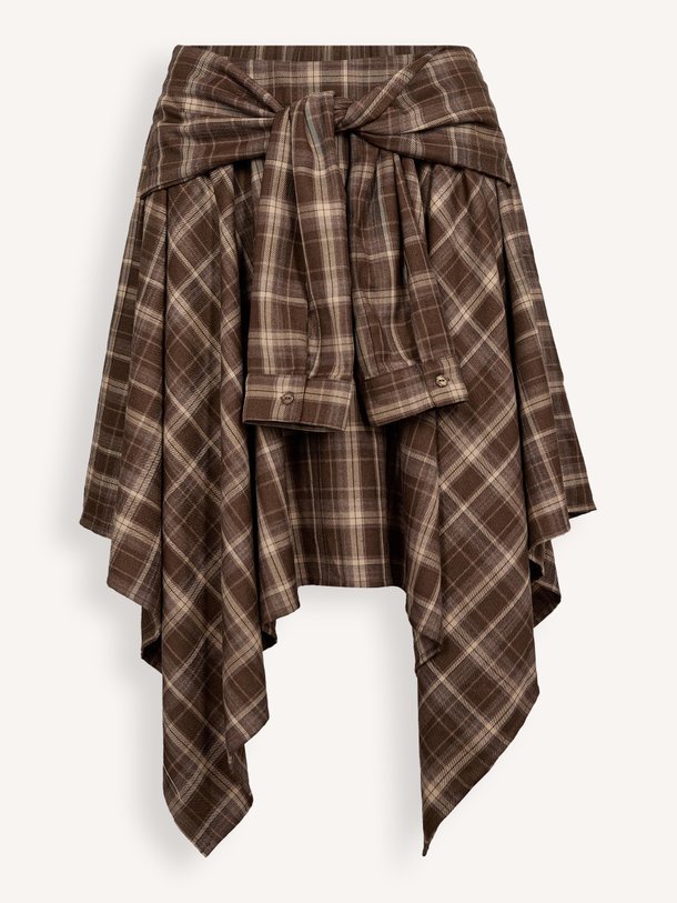 DagnyCC Check Tie Skirt Dagny, viscosemix geruite rok