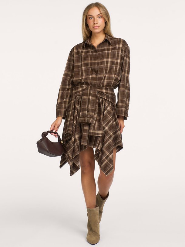 DagnyCC Check Tie Skirt Dagny, viscosemix geruite rok