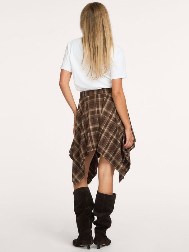 DagnyCC Check Tie Skirt Dagny, viscosemix geruite rok