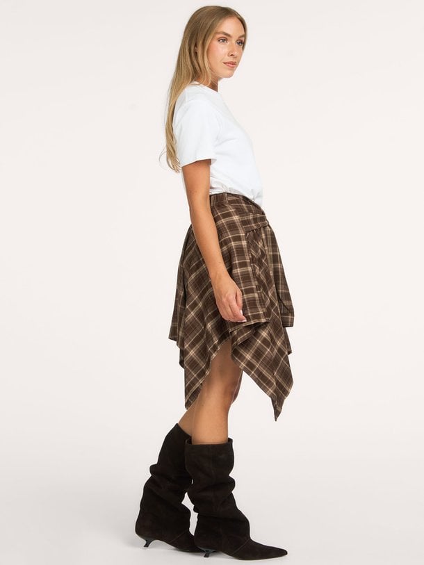 DagnyCC Check Tie Skirt Dagny, viscosemix geruite rok