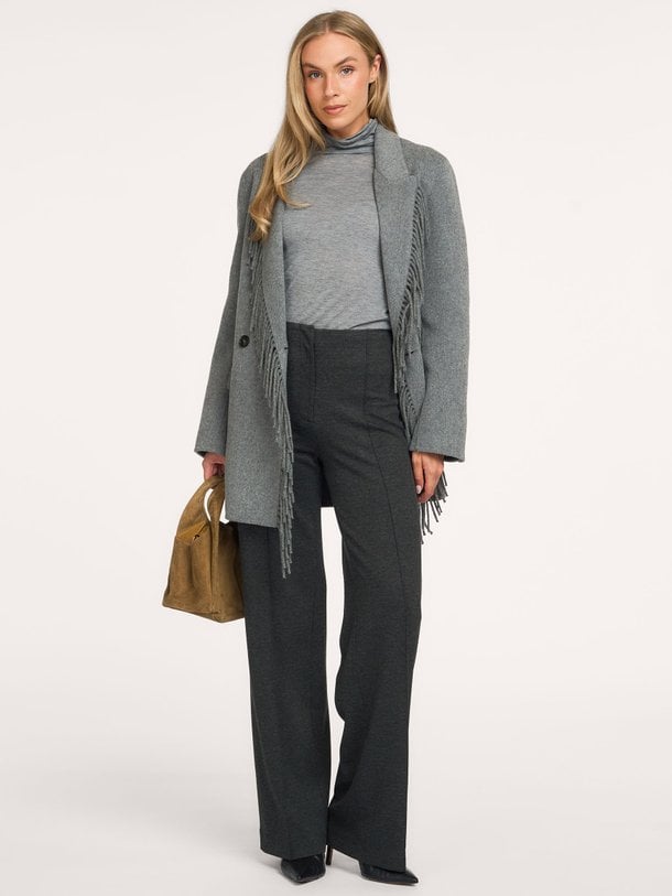 HELENKA Helenka, wolmix blazer met franjes