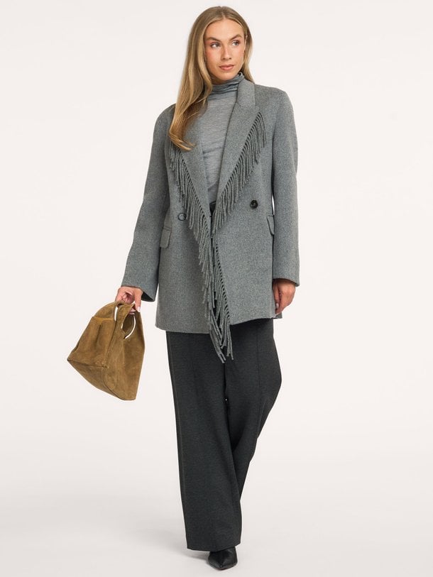 HELENKA Helenka, wolmix blazer met franjes