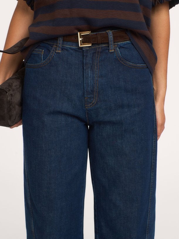 begum dark jeans Begum, high waist barrel fit jeans