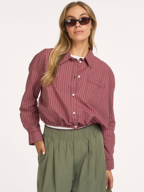 GEMMA62 C1023 Gemma, katoen geruite blouse