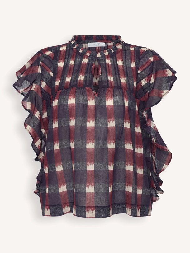 danee ikat blouse Danee, katoenen geruite top