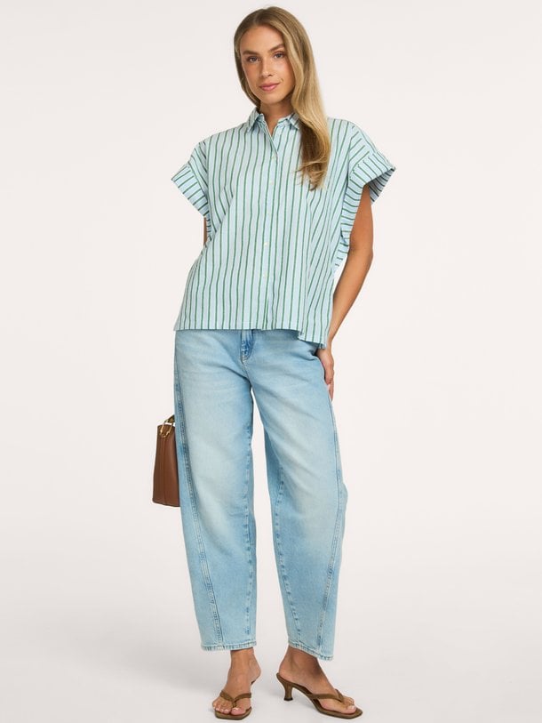 Pixie, organic cotton gestreepte blouse