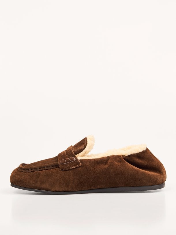 Penny Loafer Square Fur Penny, suède loafers