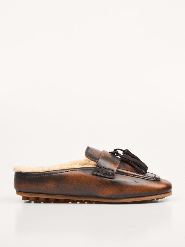Tassel Driving Mule - Leather Lederen instappers