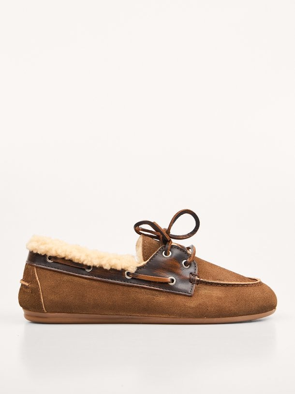 Boat Loafer Brushed Fur - Suede/ Leather Suède loafers