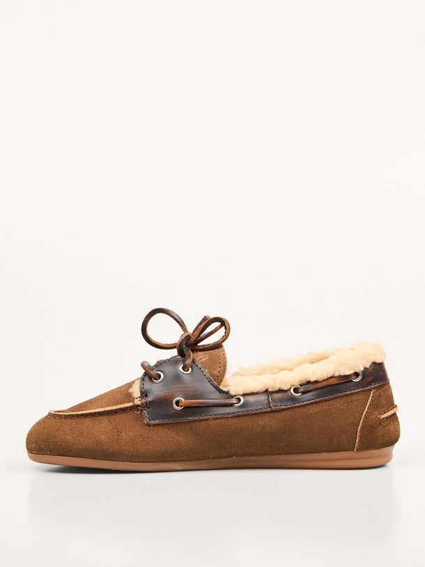 Boat Loafer Brushed Fur - Suede/ Leather Suède loafers