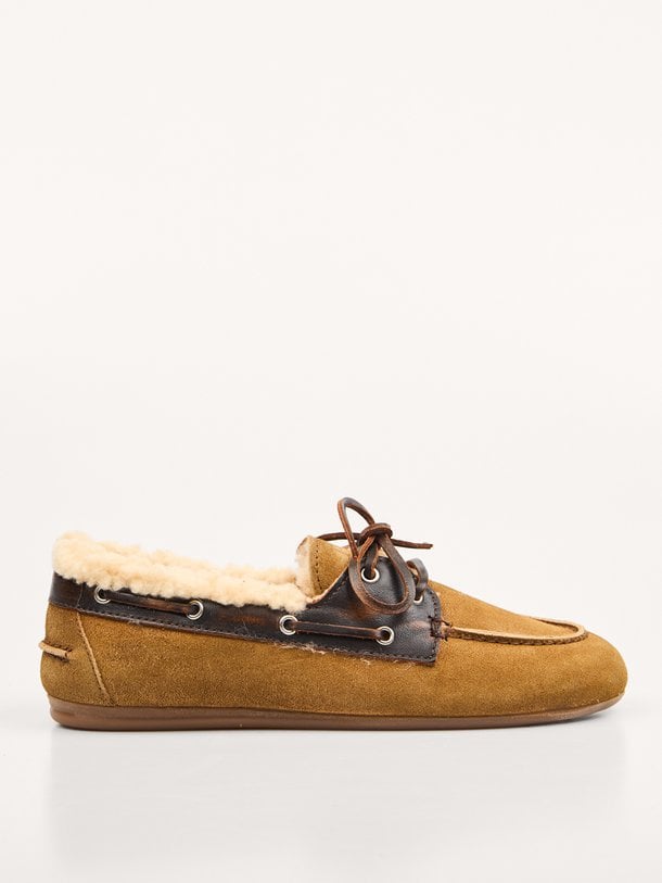 Boat Loafer Brushed Fur - Suede/ Leather Suède loafers
