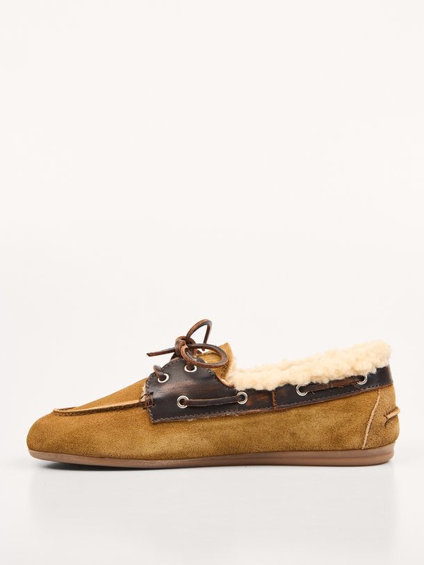 Boat Loafer Brushed Fur - Suede/ Leather Suède loafers