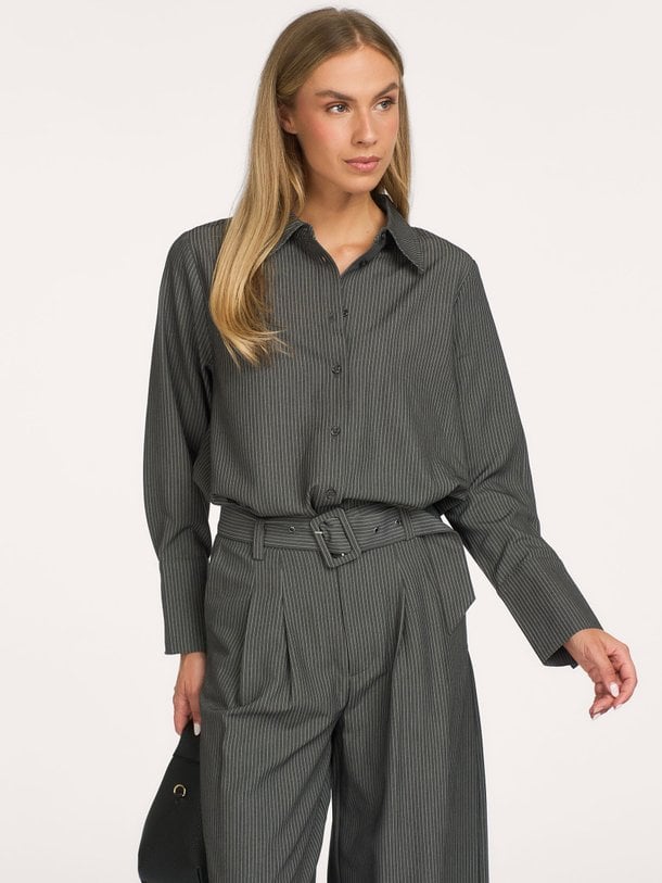 22 THE PINSTRIPED SHIRT Viscosemix gestreepte blouse