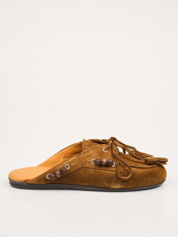 Boat Loafer Mule Beads Suède loafers