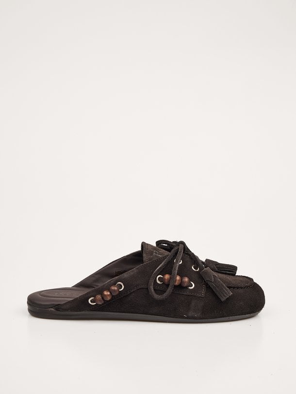 Boat Loafer Mule Beads Suède loafers