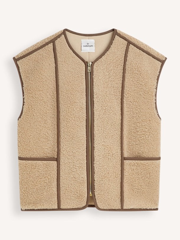 Bodywarmer Bonded teddy Katoenen reversible bodywarmer