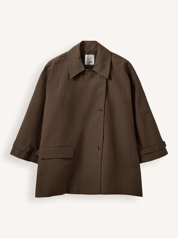 AGATHASW CHECK JACKET Agatha, katoenmix geruite jas