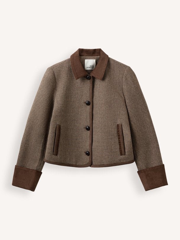 KAMIKKASW SHORT TWEED JACKET Kamikka, wolmix geruit jack
