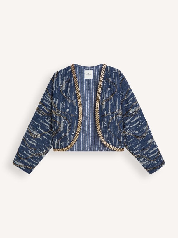 Jacket Beaded denim stripe Katoenen reversible jasje
