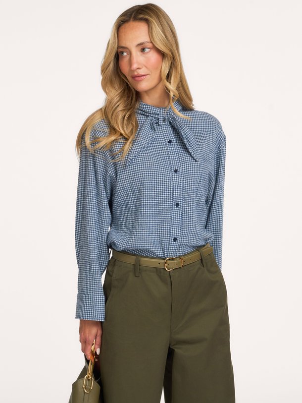 CHARLIE Charlie, katoen/viscosemix geruite blouse