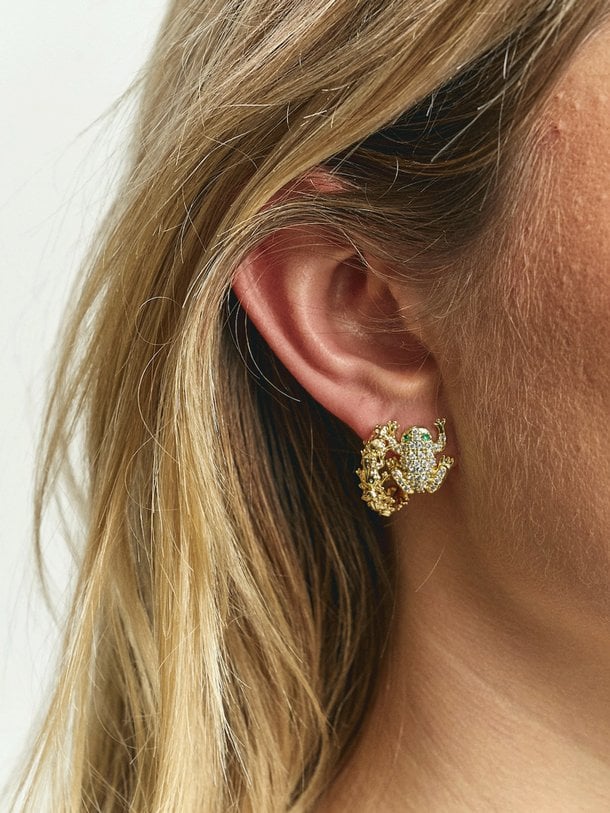 Froggies Hoop, vergulde oorbellen