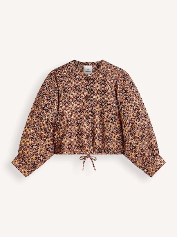 Jacket Jacquared lurex Geweven jacquard jasje met lurex