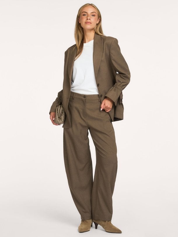 Trousers barrel fit Twill melange Viscosemix barrel fit broek