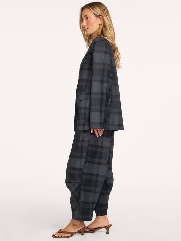 KikiLL Pants Kiki, viscosemix geruite barrel fit broek