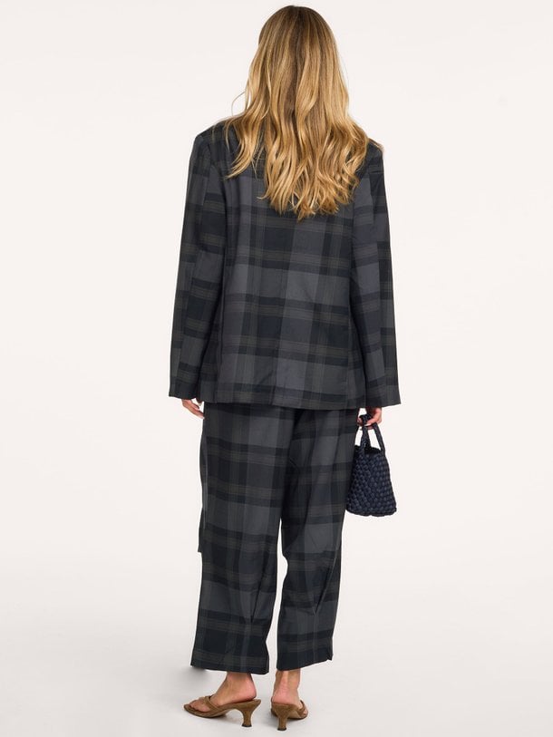 KikiLL Pants Kiki, viscosemix geruite barrel fit broek