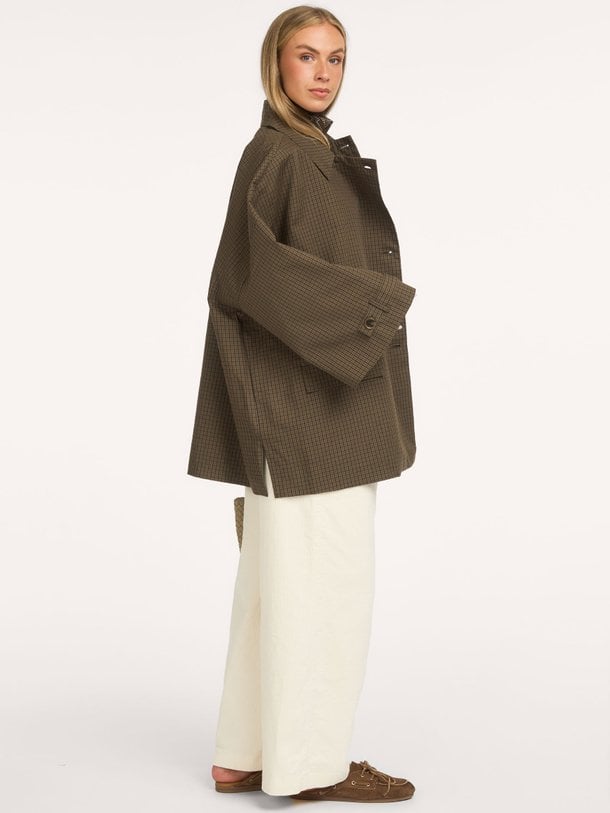 SELINASW OVERSIZE CHEKED COAT Selina, katoenen geruite trenchcoat