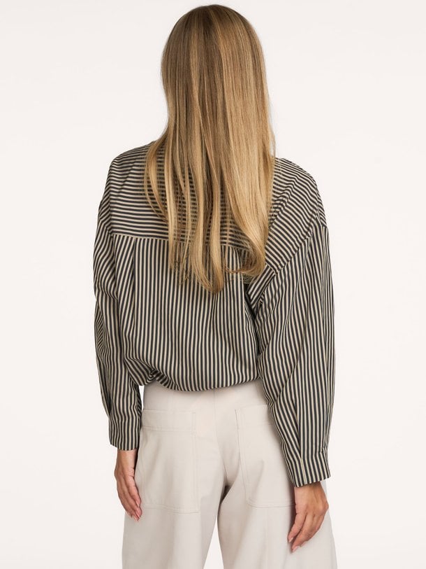 Blouse boxy Two tone stripe small Viscosemix gestreepte blouse