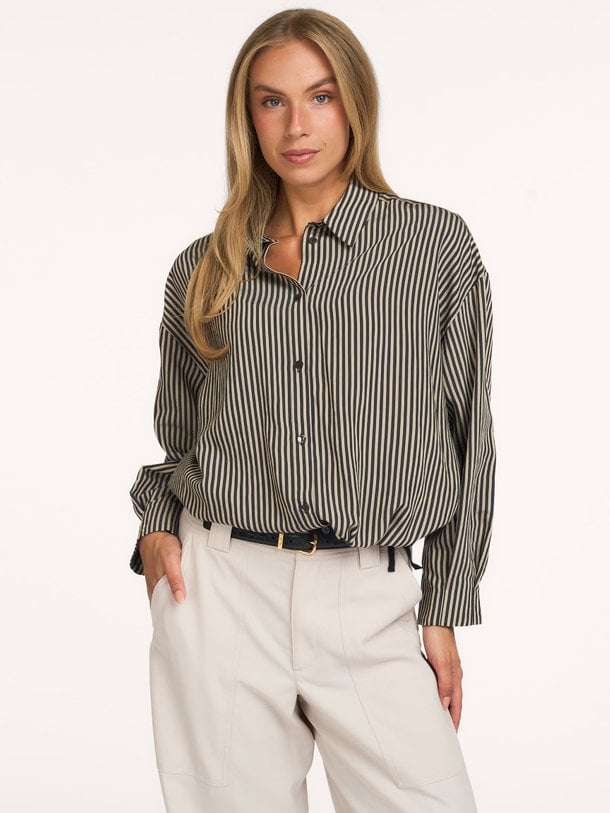 Blouse boxy Two tone stripe small Viscosemix gestreepte blouse
