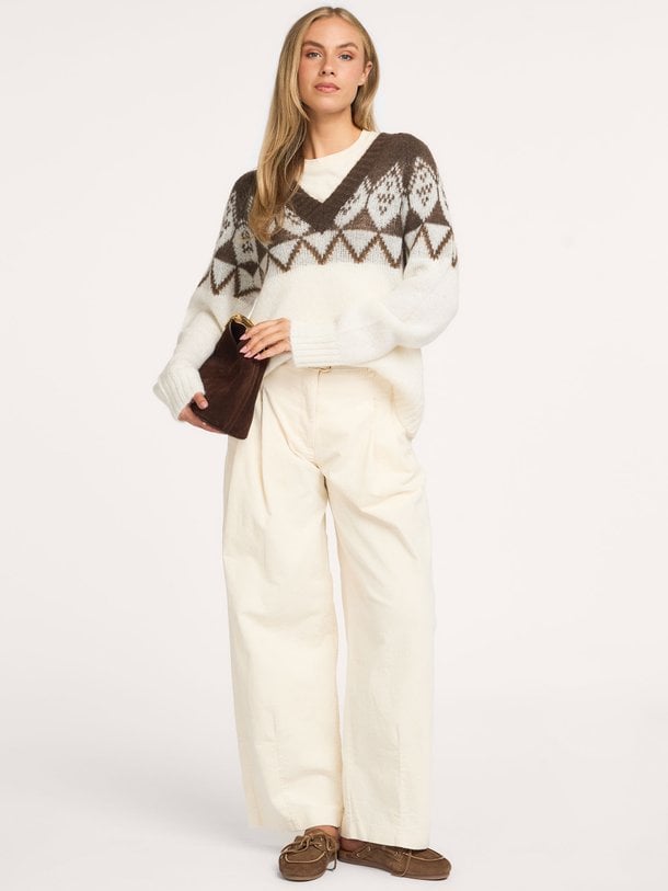 ALLEGRASW V-NECK KNIT SWEATER Allegra, mohairmix trui