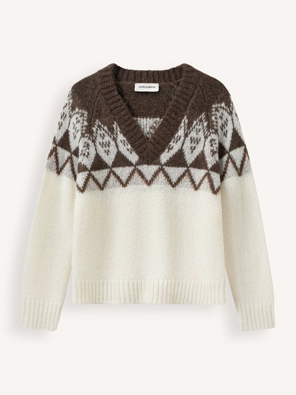 ALLEGRASW V-NECK KNIT SWEATER Allegra, mohairmix trui
