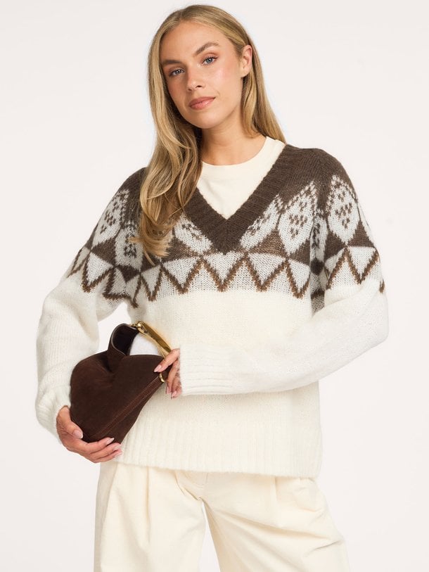 ALLEGRASW V-NECK KNIT SWEATER Allegra, mohairmix trui