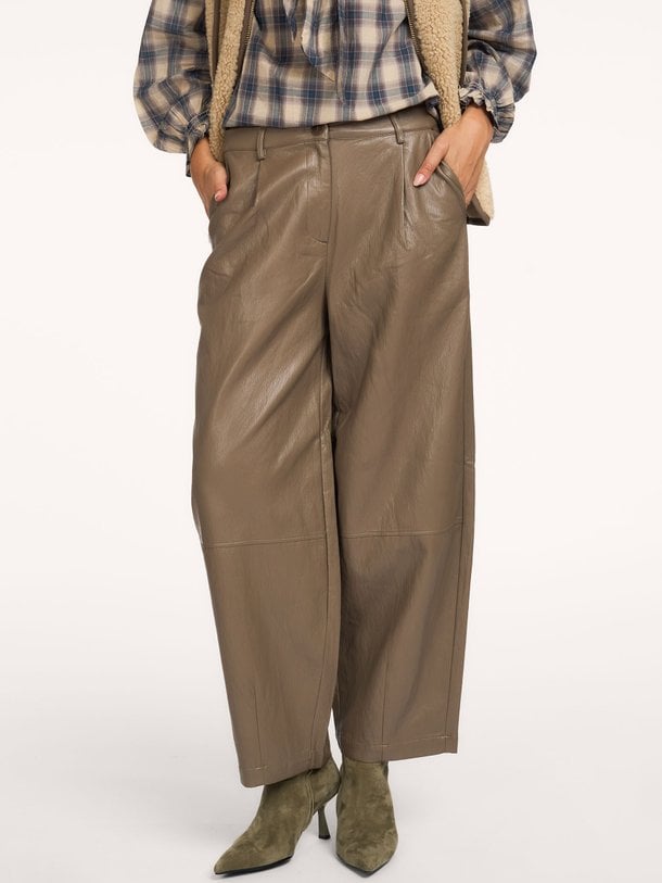 Balloon trouser Soft faux leather Leatherlook barrel broek