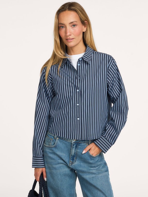 Marina, katoenmix gestreepte blouse