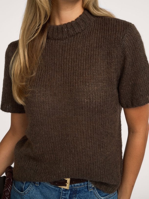 SAGASW SHORT SLEEVE KNIT SWEATER Saga, mohairmix trui
