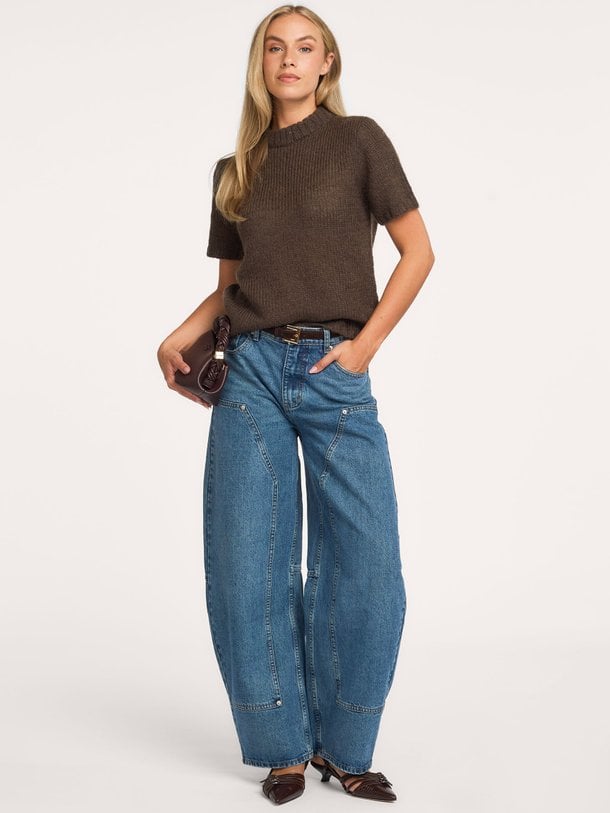SAGASW SHORT SLEEVE KNIT SWEATER Saga, mohairmix trui