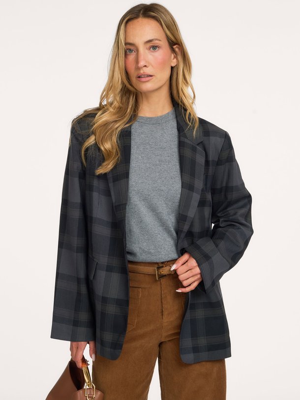 FayLL Blazer LS OVS Fay, viscosemix geruite blazer