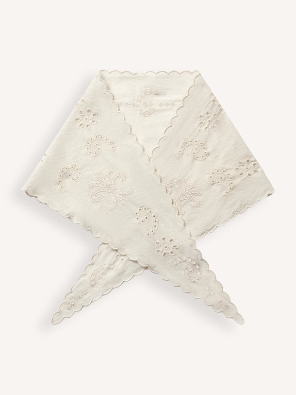 TEASW SCARF Tea, katoenen broderie sjaal