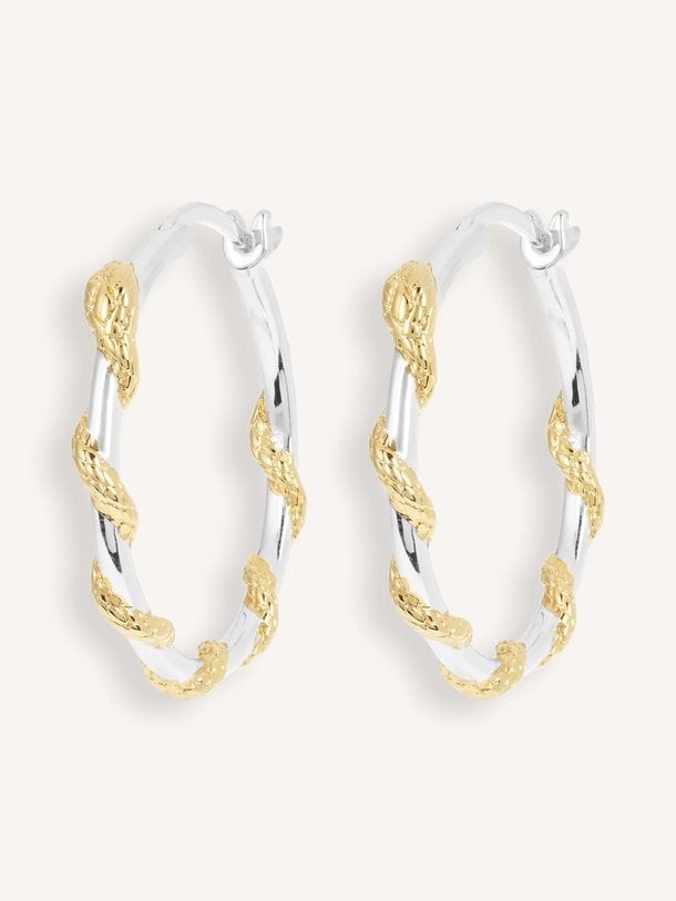 Big Twisting Serpent Hoop Earrings Big Twisting Serpent, vergulde oorbellen