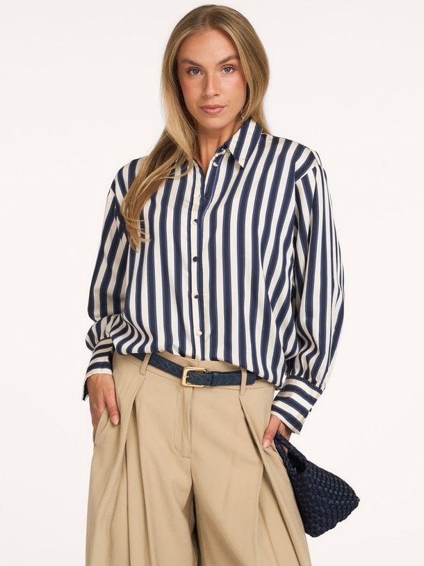 Blouse Stripe satin Viscosemix gestreepte blouse
