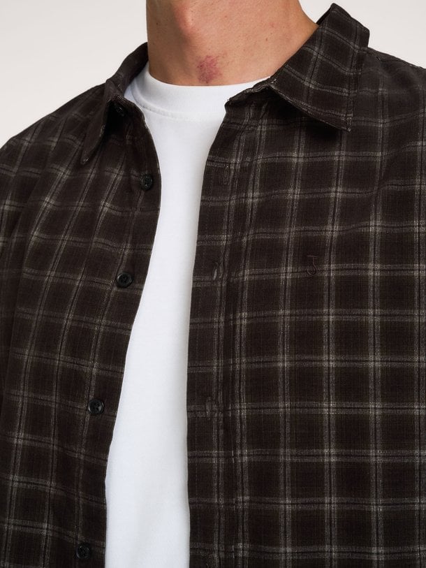 Judd Cord Small Check Shirt Judd, katoenen geruite overhemd
