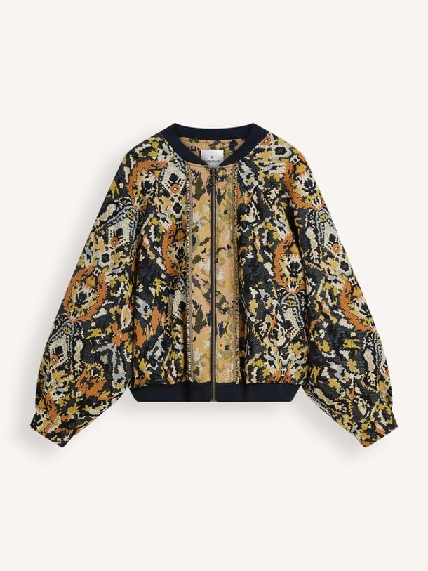 Bomber Jacquard Katoenmix jaquard bomberjack