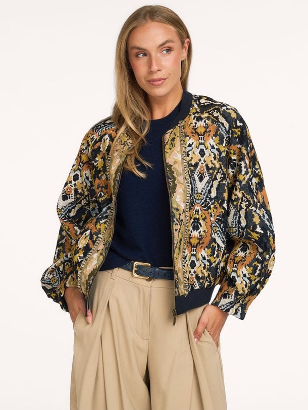 Bomber Jacquard Katoenmix jaquard bomberjack